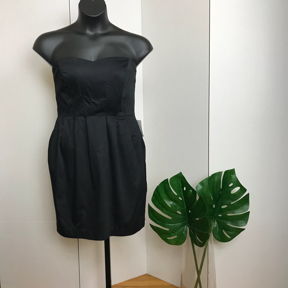 H&M Strapless Black Cotton Dress